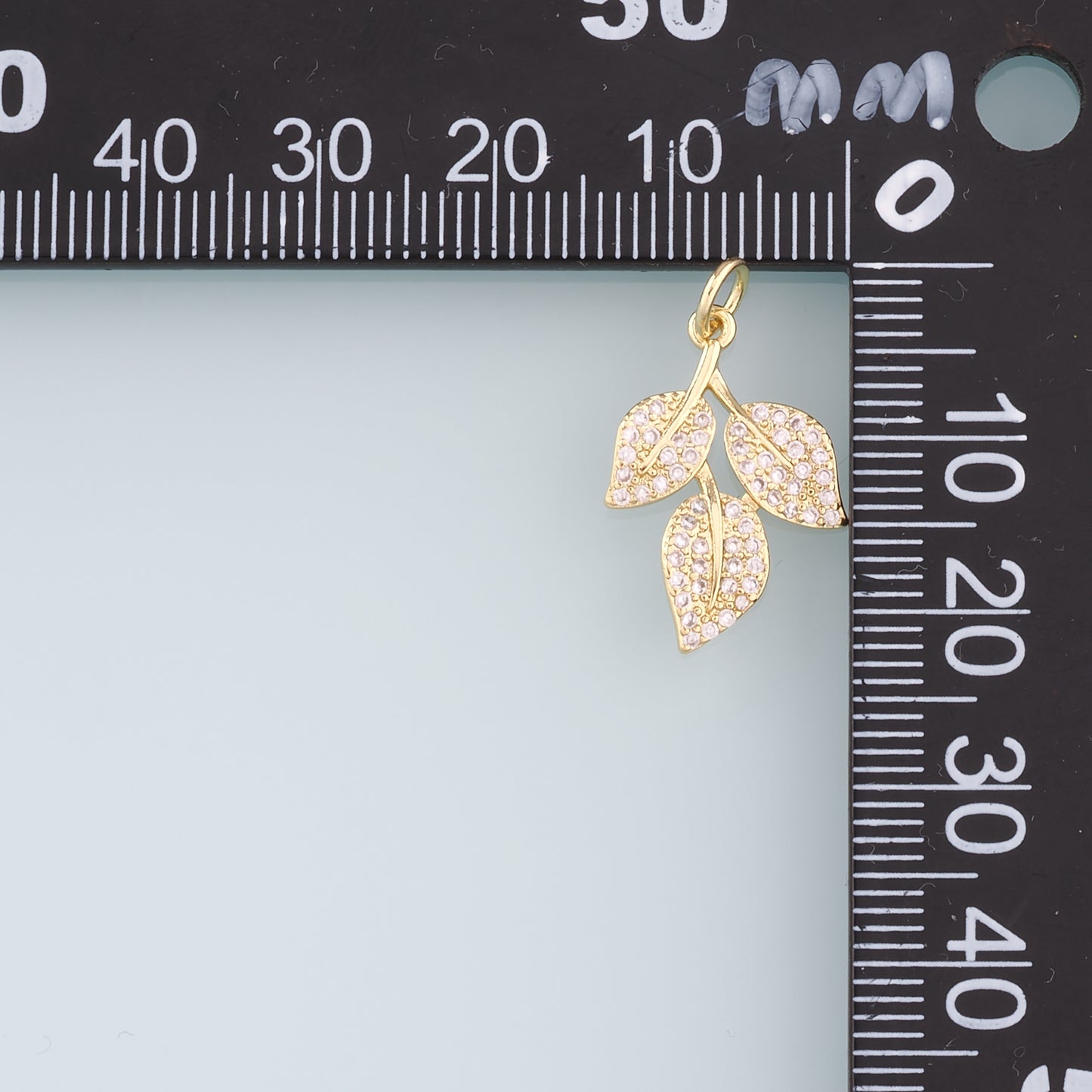 Gold Leaf Charms,18K Gold Filled Leaf Pendant,CZ Micro Pave Leaf Charm Bracelet Necklace for DIY Jewelry Making Supply