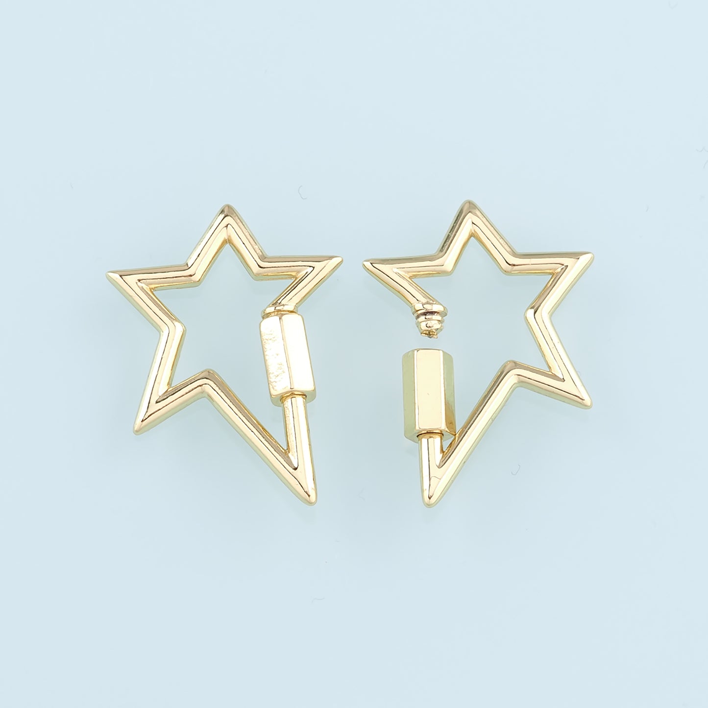 18K Gold Filled Star Carabiner Clasp,Buckle Clasp,Carabiner Screw Clasp,Turnbuckle for DIY Jewelry