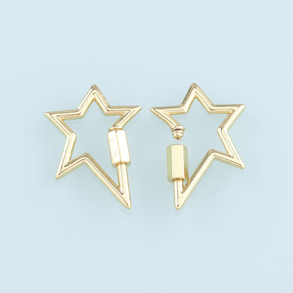 18K Gold Filled Star Carabiner Clasp,Buckle Clasp,Carabiner Screw Clasp,Turnbuckle for DIY Jewelry