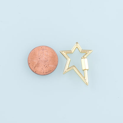 18K Gold Filled Star Carabiner Clasp,Buckle Clasp,Carabiner Screw Clasp,Turnbuckle for DIY Jewelry