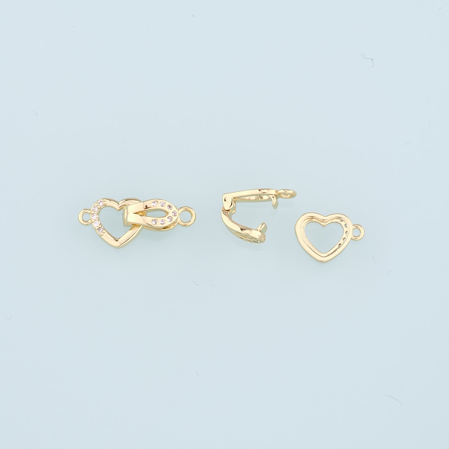 18K Gold Filled Twisted Heart Clasp,Carabiner Lock Connector,Spring Push Gate for DIY Jewelry Finding Necklace Bracelet