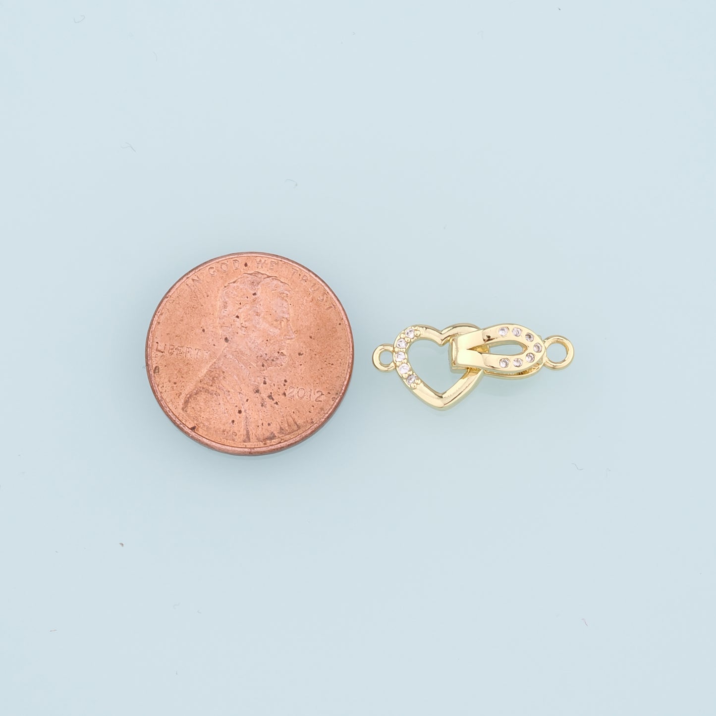 18K Gold Filled Twisted Heart Clasp,Carabiner Lock Connector,Spring Push Gate for DIY Jewelry Finding Necklace Bracelet