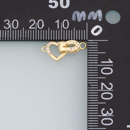 18K Gold Filled Twisted Heart Clasp,Carabiner Lock Connector,Spring Push Gate for DIY Jewelry Finding Necklace Bracelet