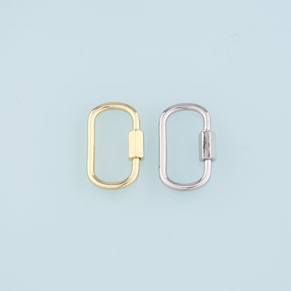18K Gold Filled Oval Carabiner Clasp,Buckle Clasp,Carabiner Screw Clasp,Turnbuckle for DIY Jewelry