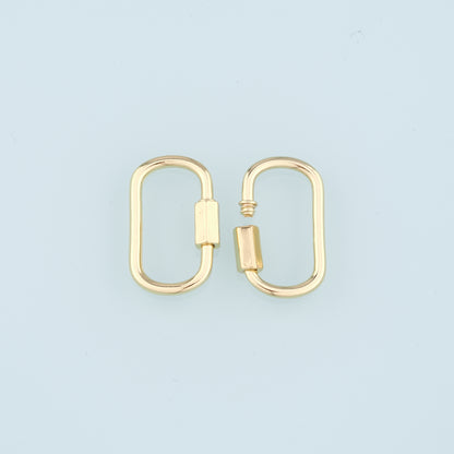 18K Gold Filled Oval Carabiner Clasp,Buckle Clasp,Carabiner Screw Clasp,Turnbuckle for DIY Jewelry