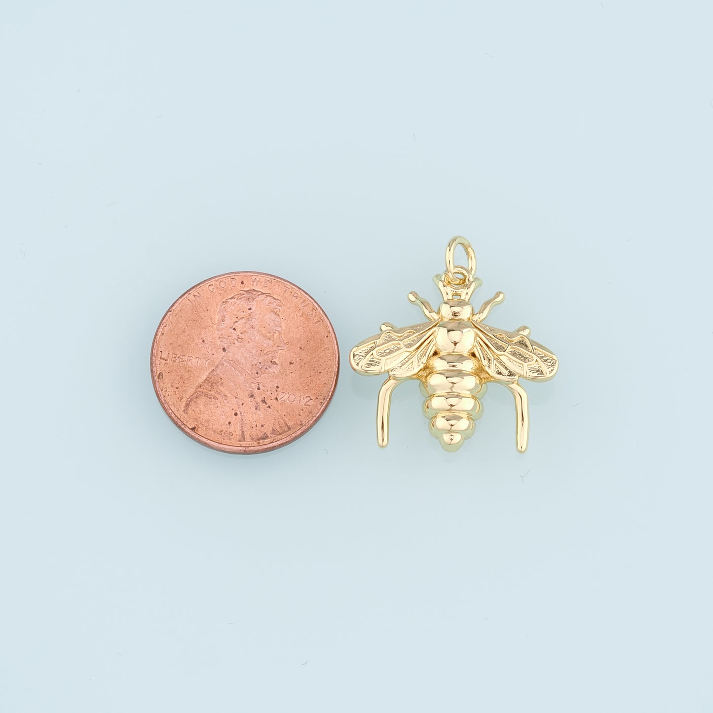Gold Bee Charms,18K Gold Filled Bee Pendant,Bee Charm Bracelet Necklace for DIY Jewelry Making Supply