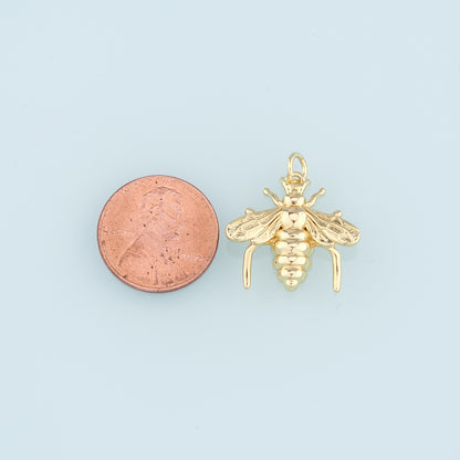 Gold Bee Charms,18K Gold Filled Bee Pendant,Bee Charm Bracelet Necklace for DIY Jewelry Making Supply