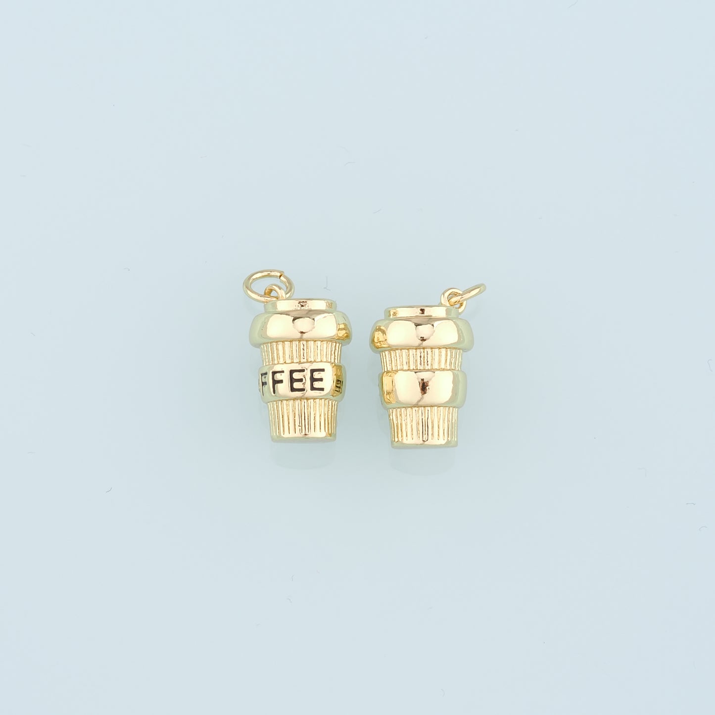 18K Gold Filled Coffee Cup Pendant,Cup Charm Bracelet Necklace for DIY Jewelry Making Supply