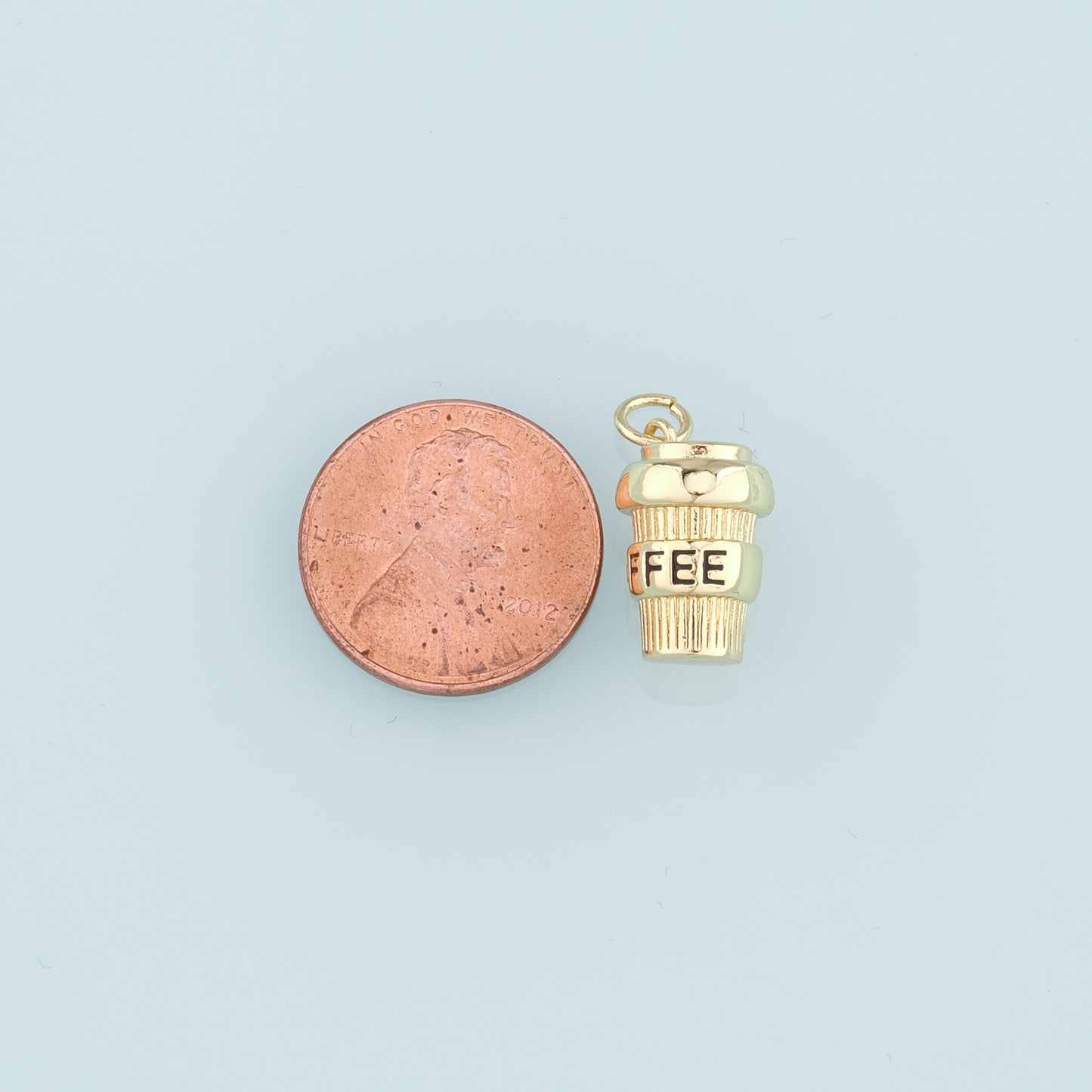 18K Gold Filled Coffee Cup Pendant,Cup Charm Bracelet Necklace for DIY Jewelry Making Supply
