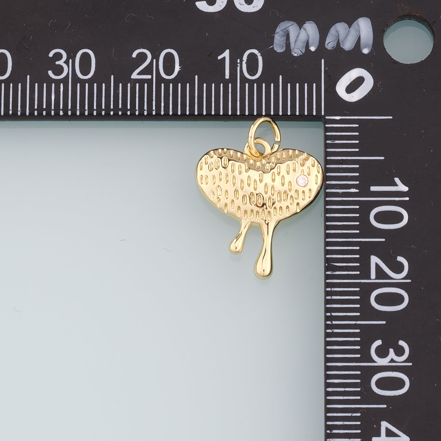 18K Gold Filled Heart Pendant,Heart Charm Bracelet Necklace for DIY Jewelry Making Supply