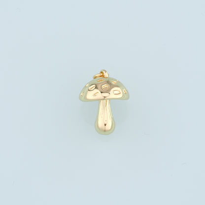 18K Gold Filled Mushroom Pendant,Mushroom Charm Bracelet Necklace for DIY Jewelry Making Supply
