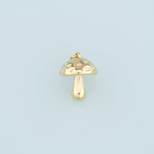 18K Gold Filled Mushroom Pendant,Mushroom Charm Bracelet Necklace for DIY Jewelry Making Supply