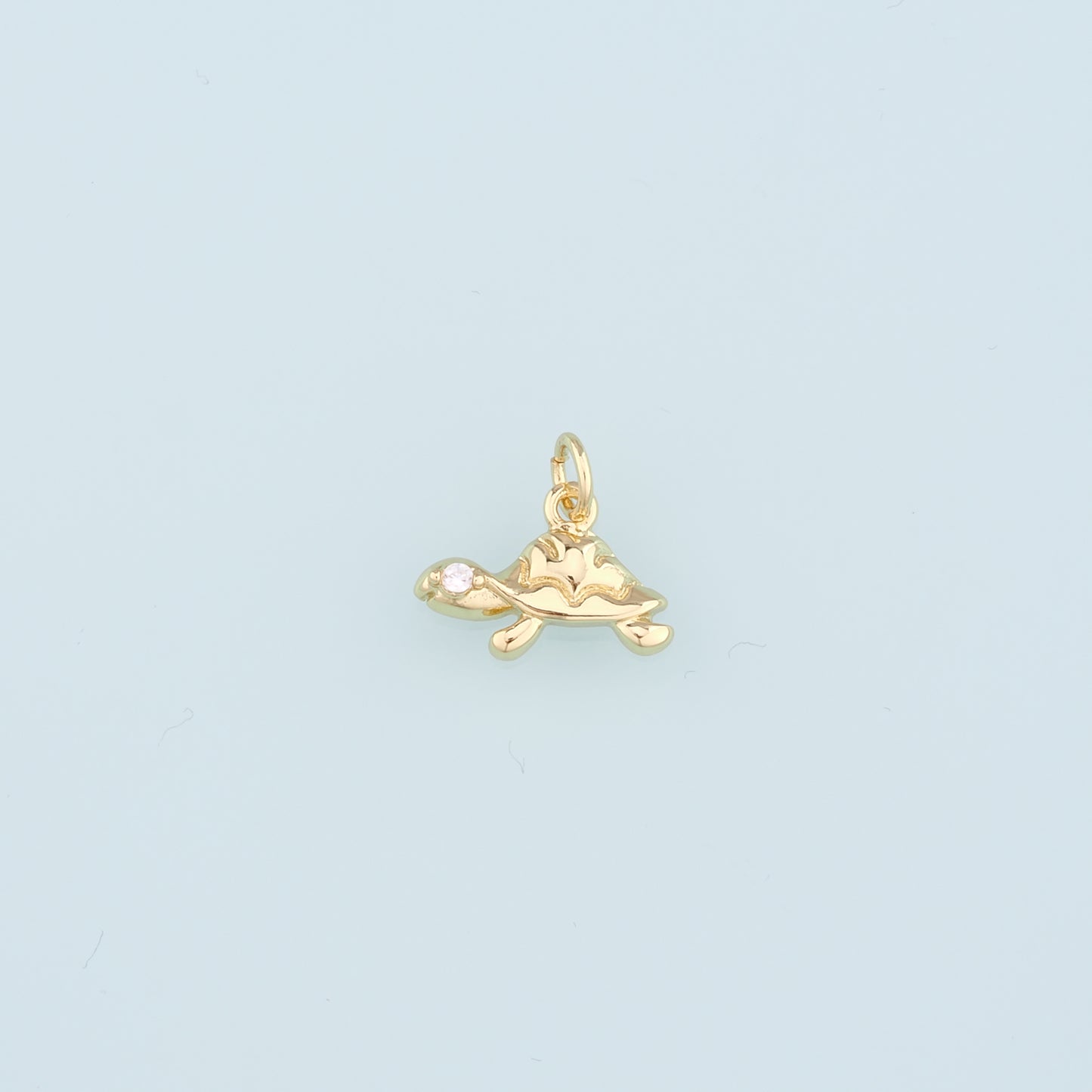 Gold Turtle Charms,18K Gold Filled Turtle Pendant, CZ Micro Pave Turtle Charm Bracelet Necklace for DIY Jewelry Making Supply