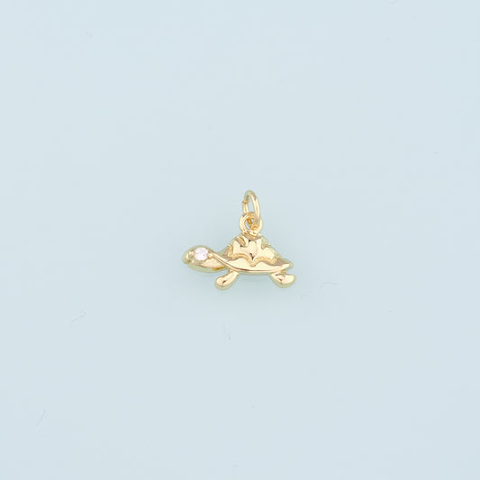 Gold Turtle Charms,18K Gold Filled Turtle Pendant, CZ Micro Pave Turtle Charm Bracelet Necklace for DIY Jewelry Making Supply