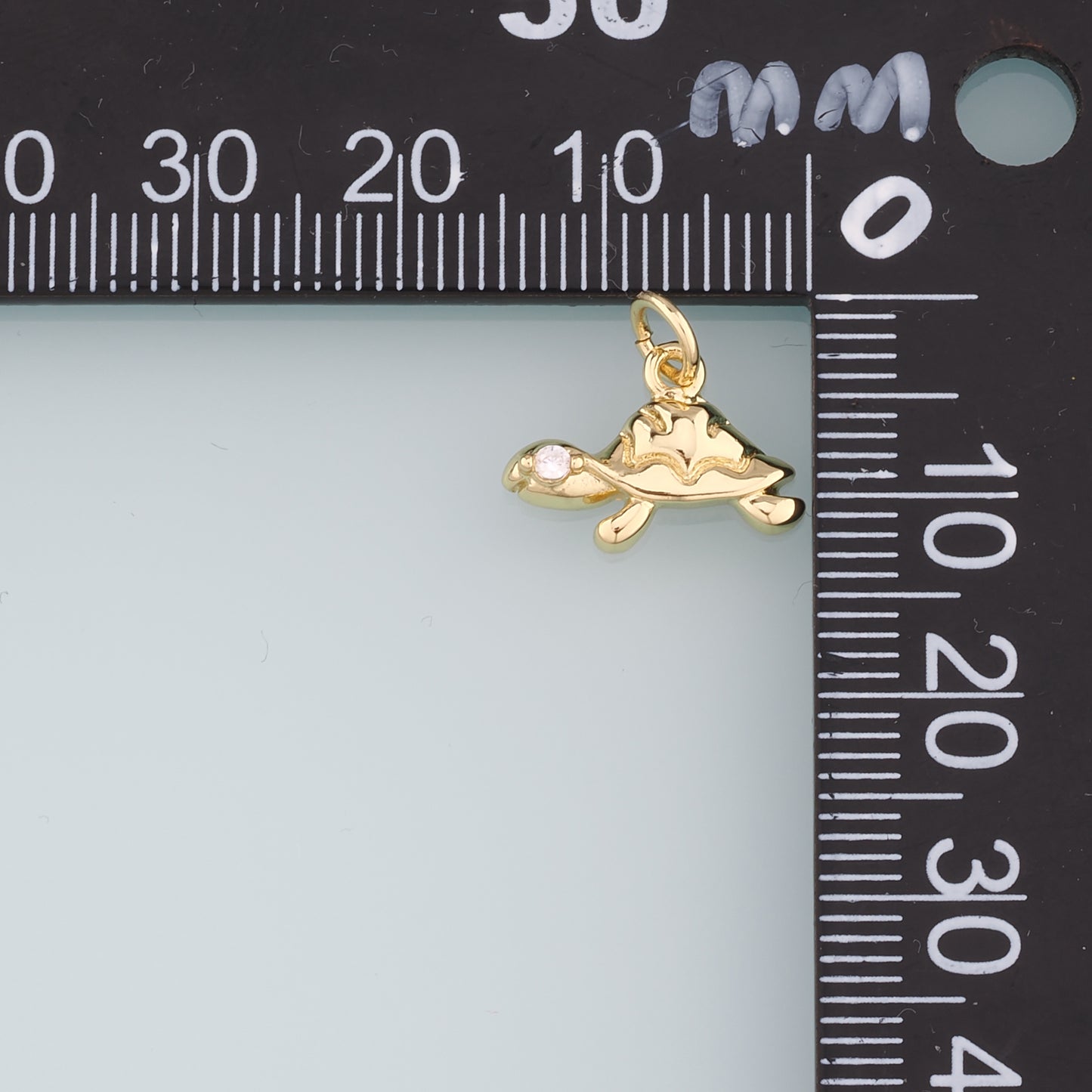 Gold Turtle Charms,18K Gold Filled Turtle Pendant, CZ Micro Pave Turtle Charm Bracelet Necklace for DIY Jewelry Making Supply