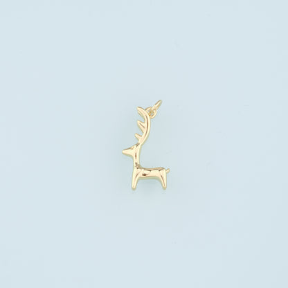 18K Gold Filled Elk Pendant,Animal Charm Bracelet Necklace for DIY Jewelry Making Supply