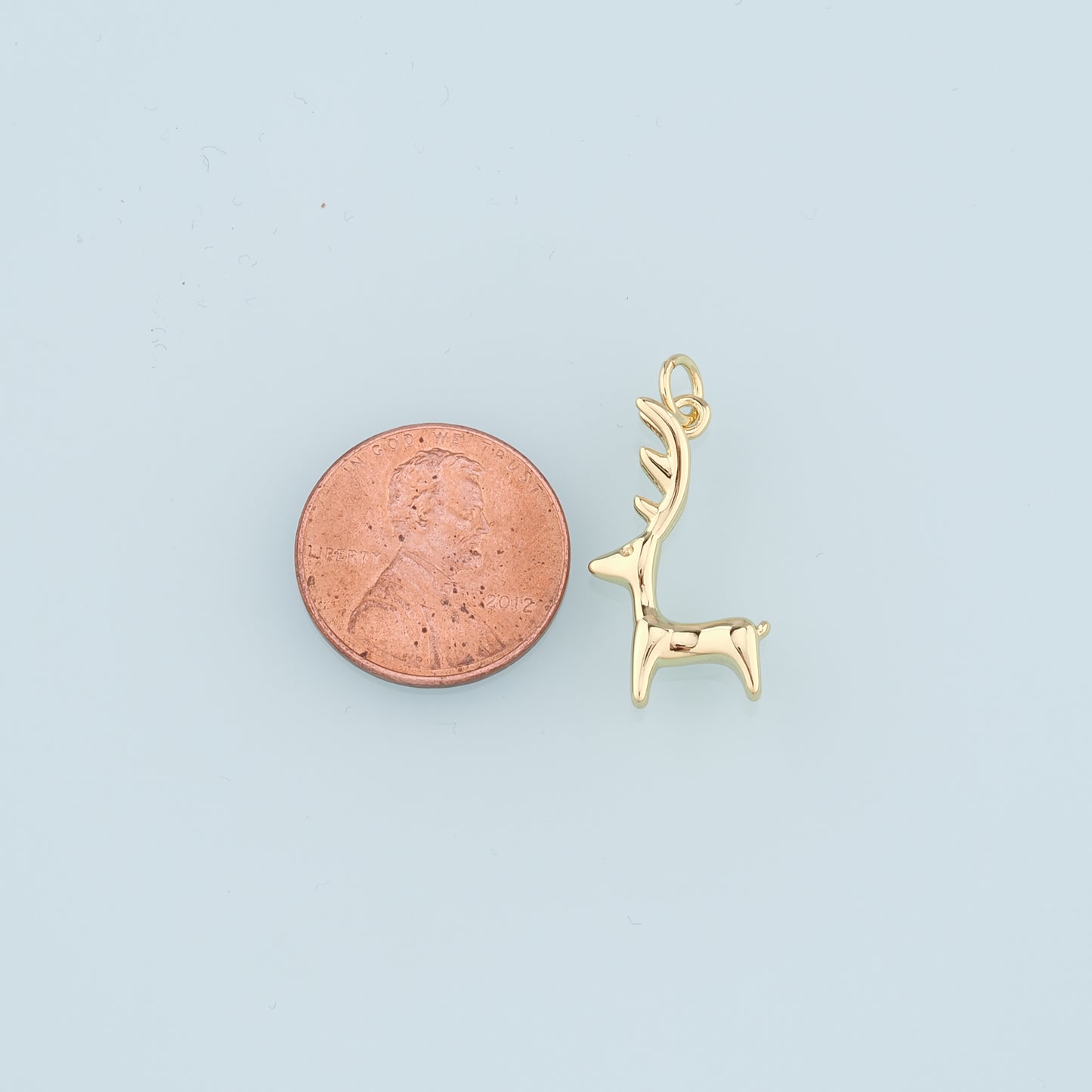 18K Gold Filled Elk Pendant,Animal Charm Bracelet Necklace for DIY Jewelry Making Supply