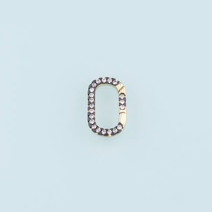18K Gold Filled Oval Carabiner Clasp,Carabiner Lock Connector,Spring Push Gate for DIY Jewelry Clasp Finding Necklace Bracelet