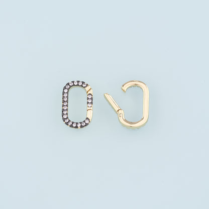 18K Gold Filled Oval Carabiner Clasp,Carabiner Lock Connector,Spring Push Gate for DIY Jewelry Clasp Finding Necklace Bracelet
