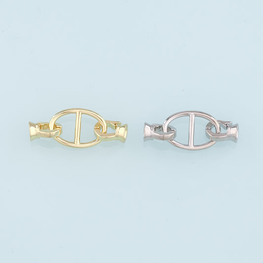 18K Gold Filled Twisted Oval Clasp,Carabiner Lock Connector,Spring Push Gate for DIY Jewelry Finding Necklace Bracelet