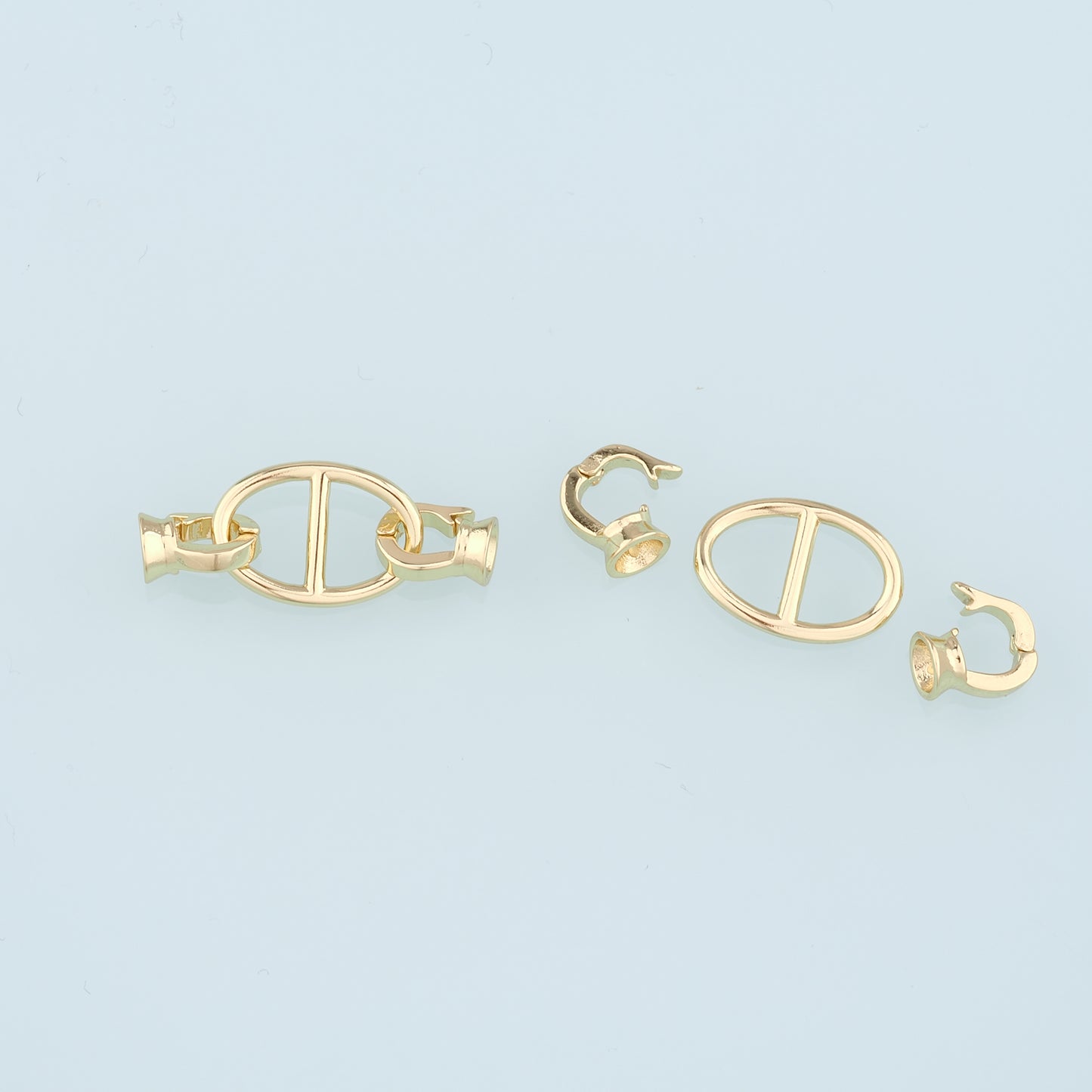 18K Gold Filled Twisted Oval Clasp,Carabiner Lock Connector,Spring Push Gate for DIY Jewelry Finding Necklace Bracelet