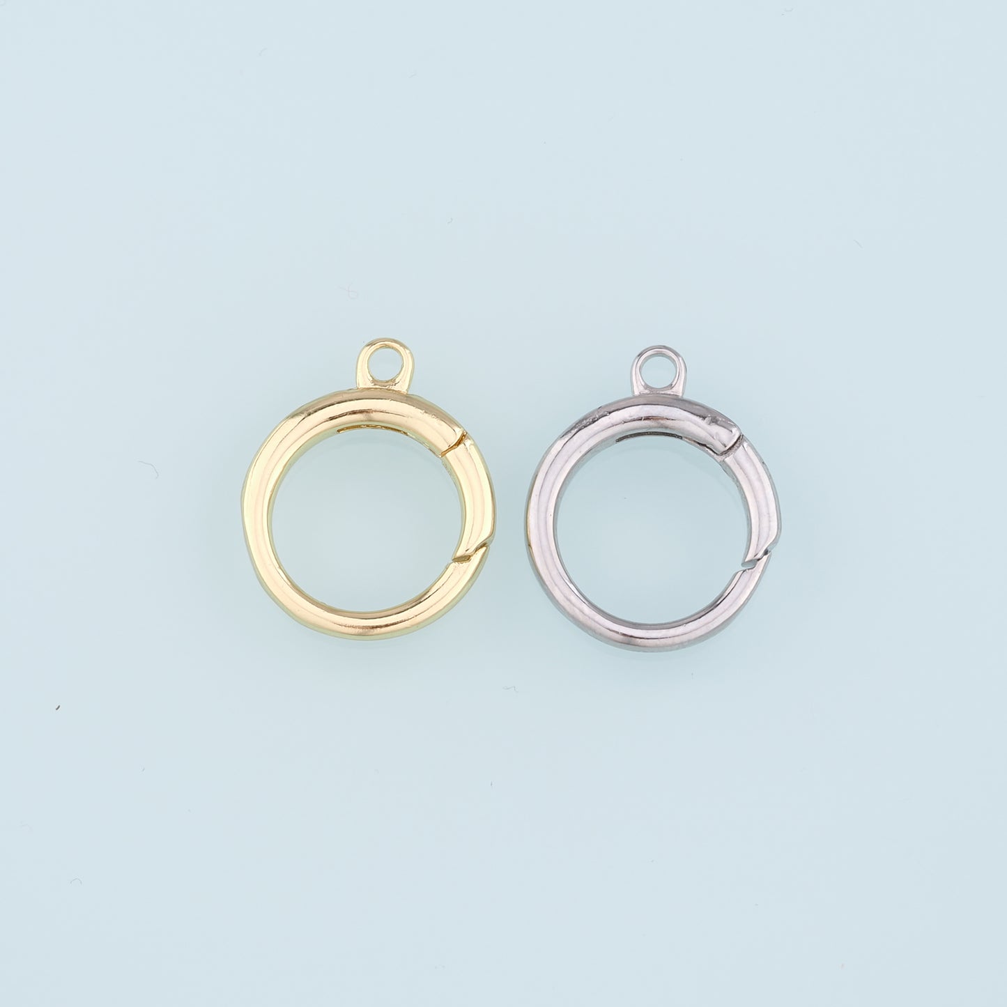 18K Gold Filled Round Carabiner Clasp,Carabiner Lock Connector,Spring Push Gate for DIY Jewelry Clasp Finding Necklace Bracelet