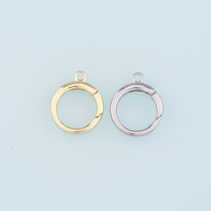 18K Gold Filled Round Carabiner Clasp,Carabiner Lock Connector,Spring Push Gate for DIY Jewelry Clasp Finding Necklace Bracelet