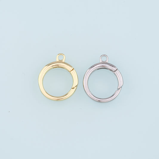 18K Gold Filled Round Carabiner Clasp,Carabiner Lock Connector,Spring Push Gate for DIY Jewelry Clasp Finding Necklace Bracelet