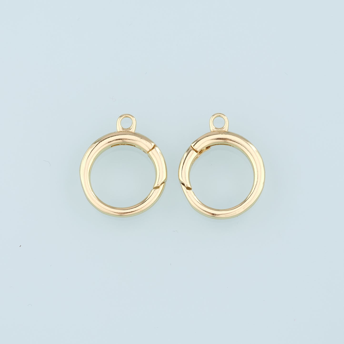18K Gold Filled Round Carabiner Clasp,Carabiner Lock Connector,Spring Push Gate for DIY Jewelry Clasp Finding Necklace Bracelet