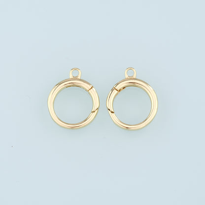 18K Gold Filled Round Carabiner Clasp,Carabiner Lock Connector,Spring Push Gate for DIY Jewelry Clasp Finding Necklace Bracelet