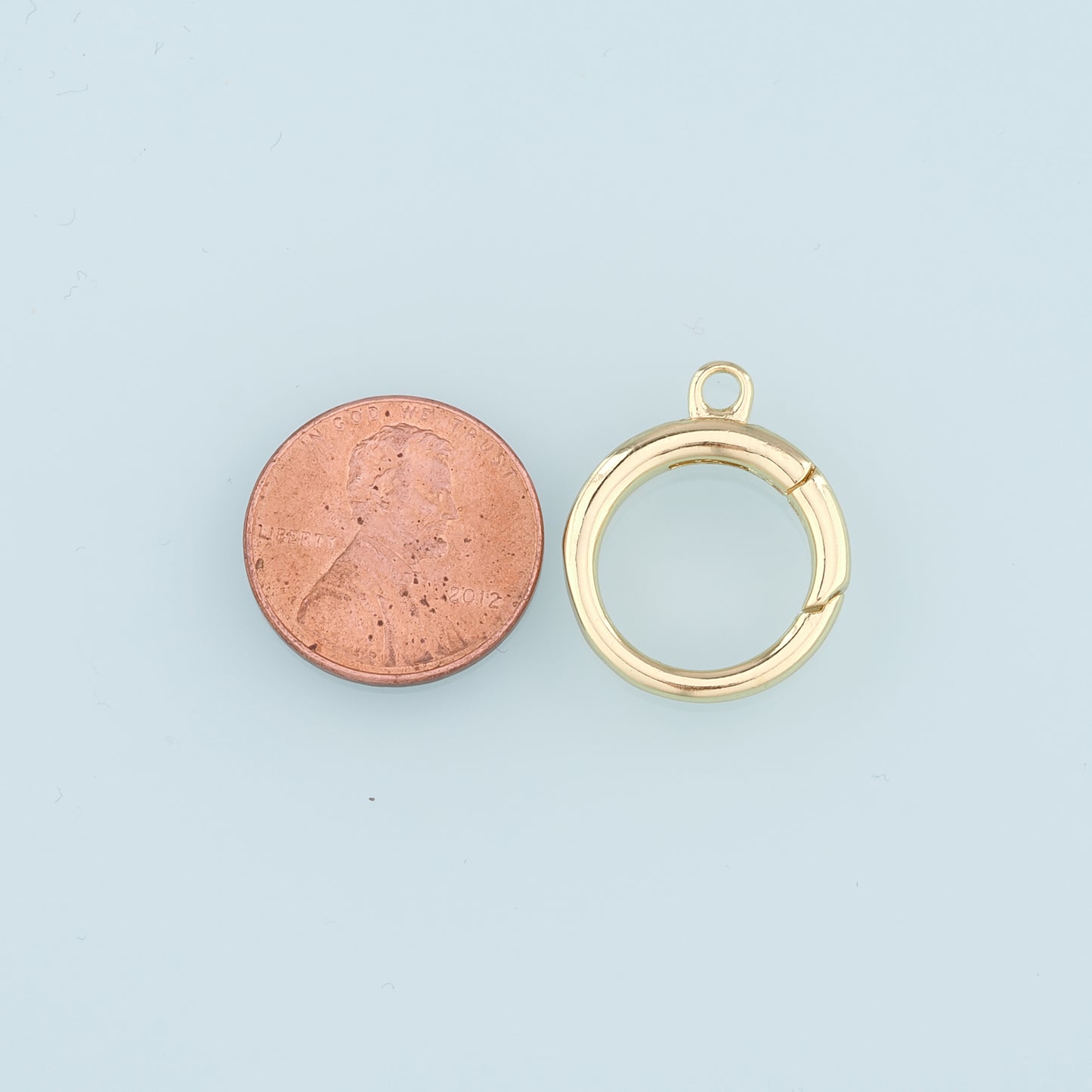 18K Gold Filled Round Carabiner Clasp,Carabiner Lock Connector,Spring Push Gate for DIY Jewelry Clasp Finding Necklace Bracelet
