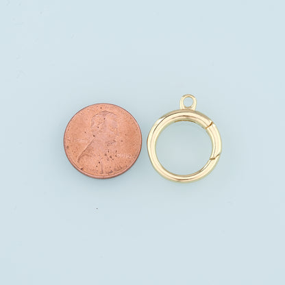 18K Gold Filled Round Carabiner Clasp,Carabiner Lock Connector,Spring Push Gate for DIY Jewelry Clasp Finding Necklace Bracelet