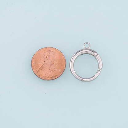 18K Gold Filled Round Carabiner Clasp,Carabiner Lock Connector,Spring Push Gate for DIY Jewelry Clasp Finding Necklace Bracelet