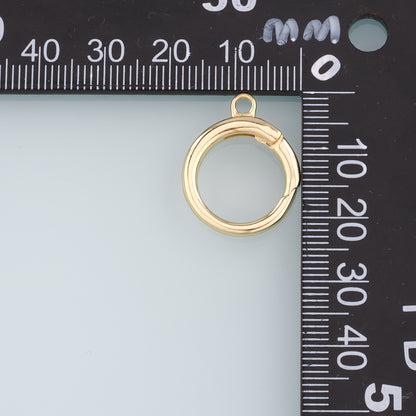 18K Gold Filled Round Carabiner Clasp,Carabiner Lock Connector,Spring Push Gate for DIY Jewelry Clasp Finding Necklace Bracelet