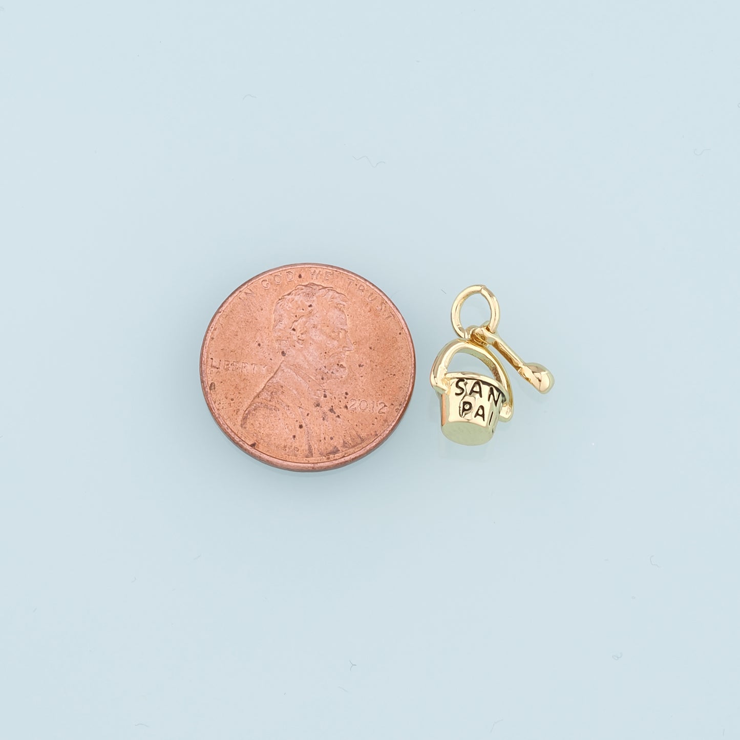 18K Gold Filled Bucket and spade Pendant,Shovel Charm Bracelet Necklace for DIY Jewelry Making Supply