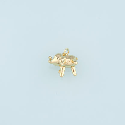Gold Elephant Charms,18K Gold Filled Elephant Pendant,Animal Charm Bracelet Necklace for DIY Jewelry Making Supply