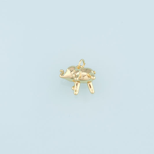 Gold Elephant Charms,18K Gold Filled Elephant Pendant,Animal Charm Bracelet Necklace for DIY Jewelry Making Supply