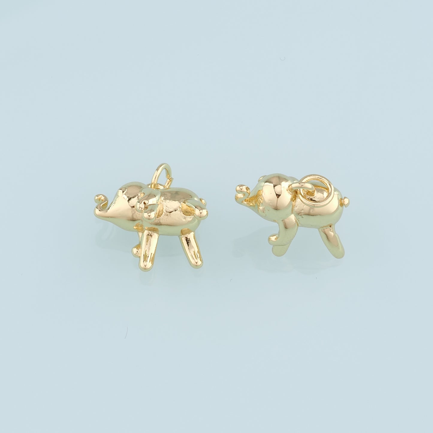 Gold Elephant Charms,18K Gold Filled Elephant Pendant,Animal Charm Bracelet Necklace for DIY Jewelry Making Supply