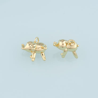 Gold Elephant Charms,18K Gold Filled Elephant Pendant,Animal Charm Bracelet Necklace for DIY Jewelry Making Supply