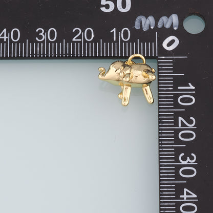 Gold Elephant Charms,18K Gold Filled Elephant Pendant,Animal Charm Bracelet Necklace for DIY Jewelry Making Supply