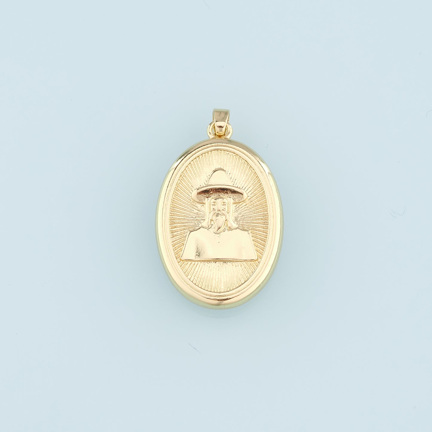 18K Gold Filled Oval Wizard Pendant,Enchanted Wizard Charm Bracelet Necklace for DIY Jewelry Making Supply