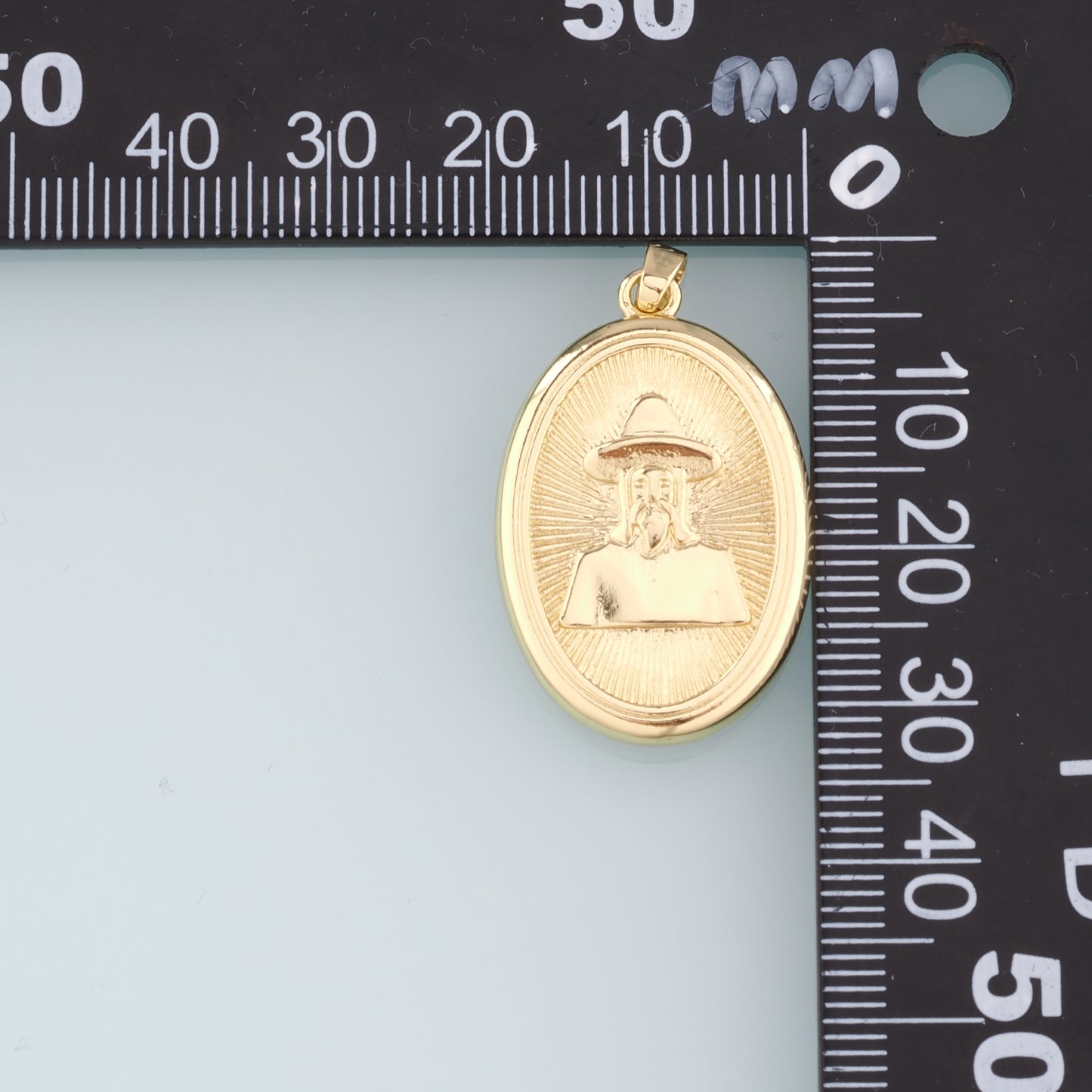 18K Gold Filled Oval Wizard Pendant,Enchanted Wizard Charm Bracelet Necklace for DIY Jewelry Making Supply