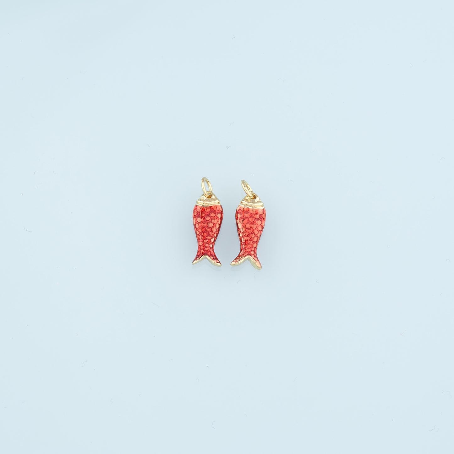 Gold Fish Charms,18K Gold Filled Enamel Fish Pendant,Cute Fish Charm Bracelet Necklace for DIY Jewelry Making Supply