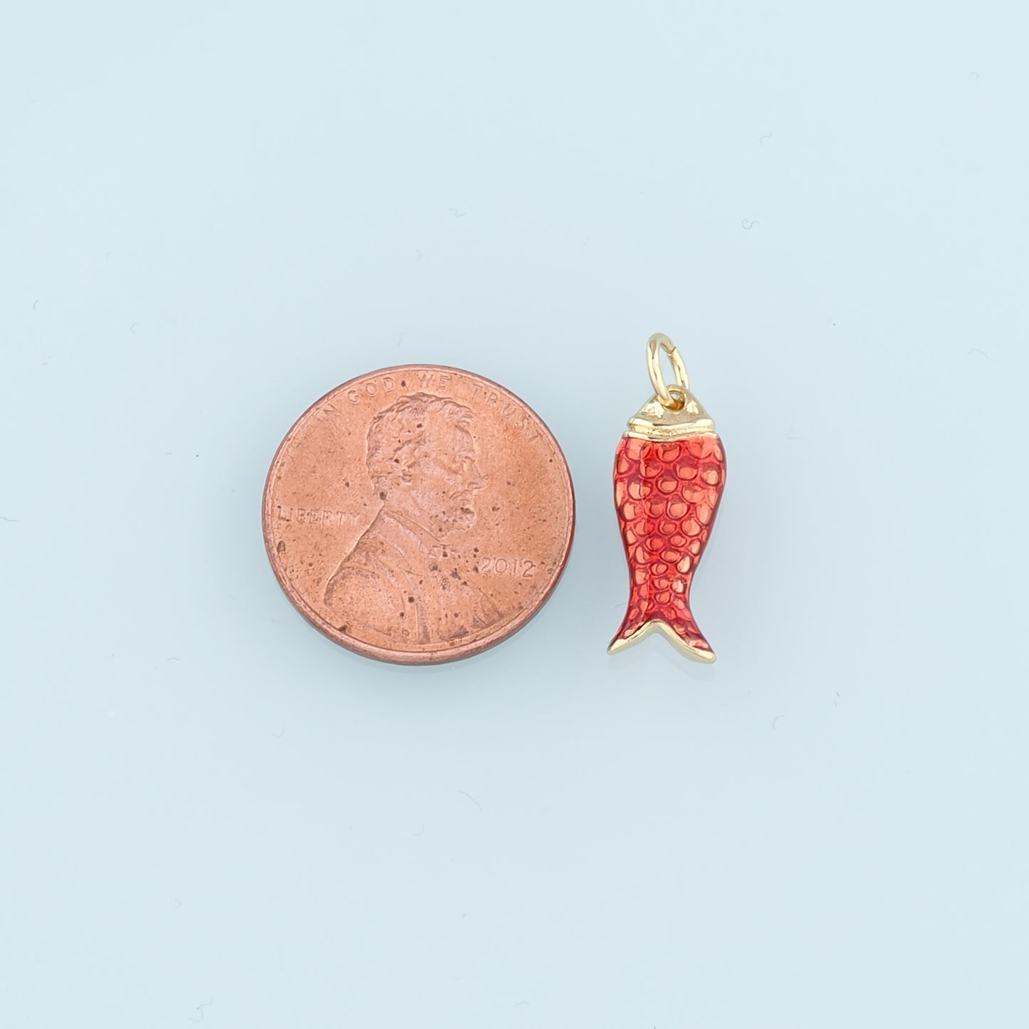 Gold Fish Charms,18K Gold Filled Enamel Fish Pendant,Cute Fish Charm Bracelet Necklace for DIY Jewelry Making Supply