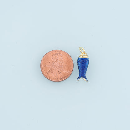 Gold Fish Charms,18K Gold Filled Enamel Fish Pendant,Cute Fish Charm Bracelet Necklace for DIY Jewelry Making Supply