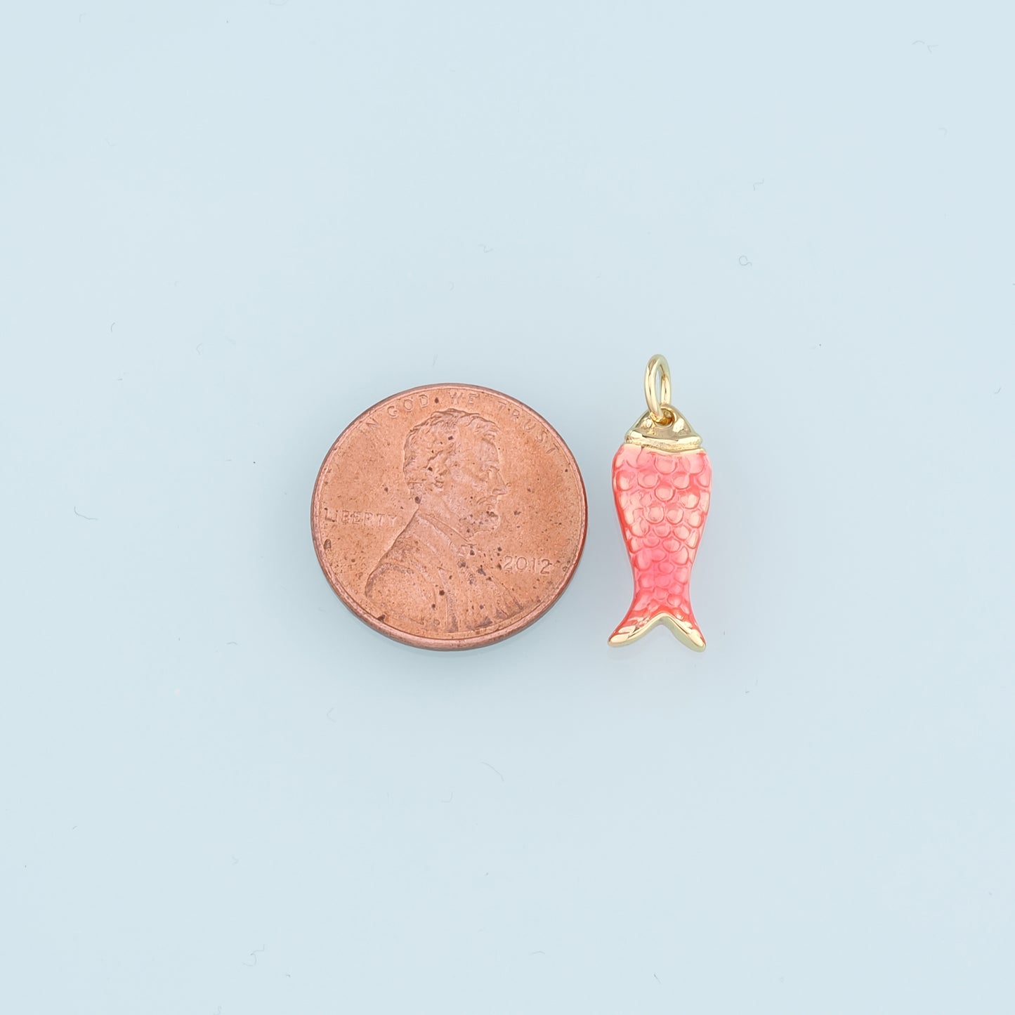 Gold Fish Charms,18K Gold Filled Enamel Fish Pendant,Cute Fish Charm Bracelet Necklace for DIY Jewelry Making Supply