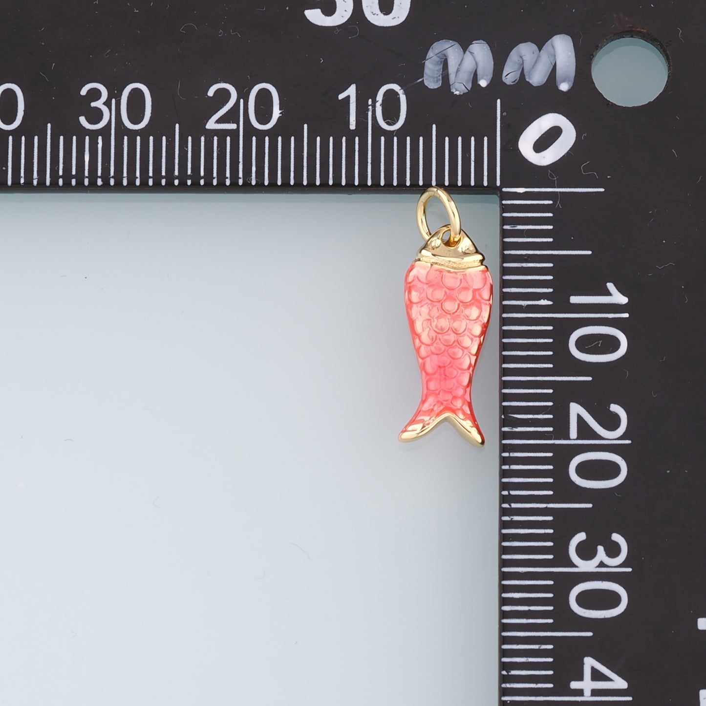 Gold Fish Charms,18K Gold Filled Enamel Fish Pendant,Cute Fish Charm Bracelet Necklace for DIY Jewelry Making Supply