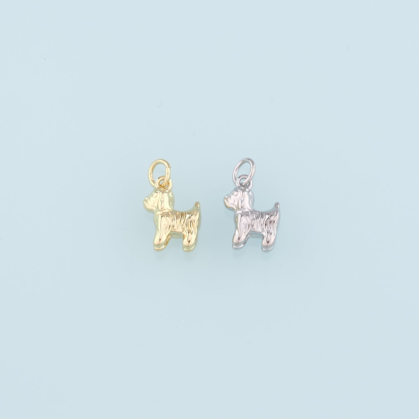 Gold Dog Charms,18K Gold Filled Dog Pendant,Cute Dog Charm Bracelet Necklace for DIY Jewelry Making Supply