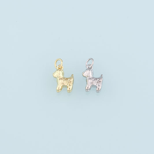 Gold Dog Charms,18K Gold Filled Dog Pendant,Cute Dog Charm Bracelet Necklace for DIY Jewelry Making Supply
