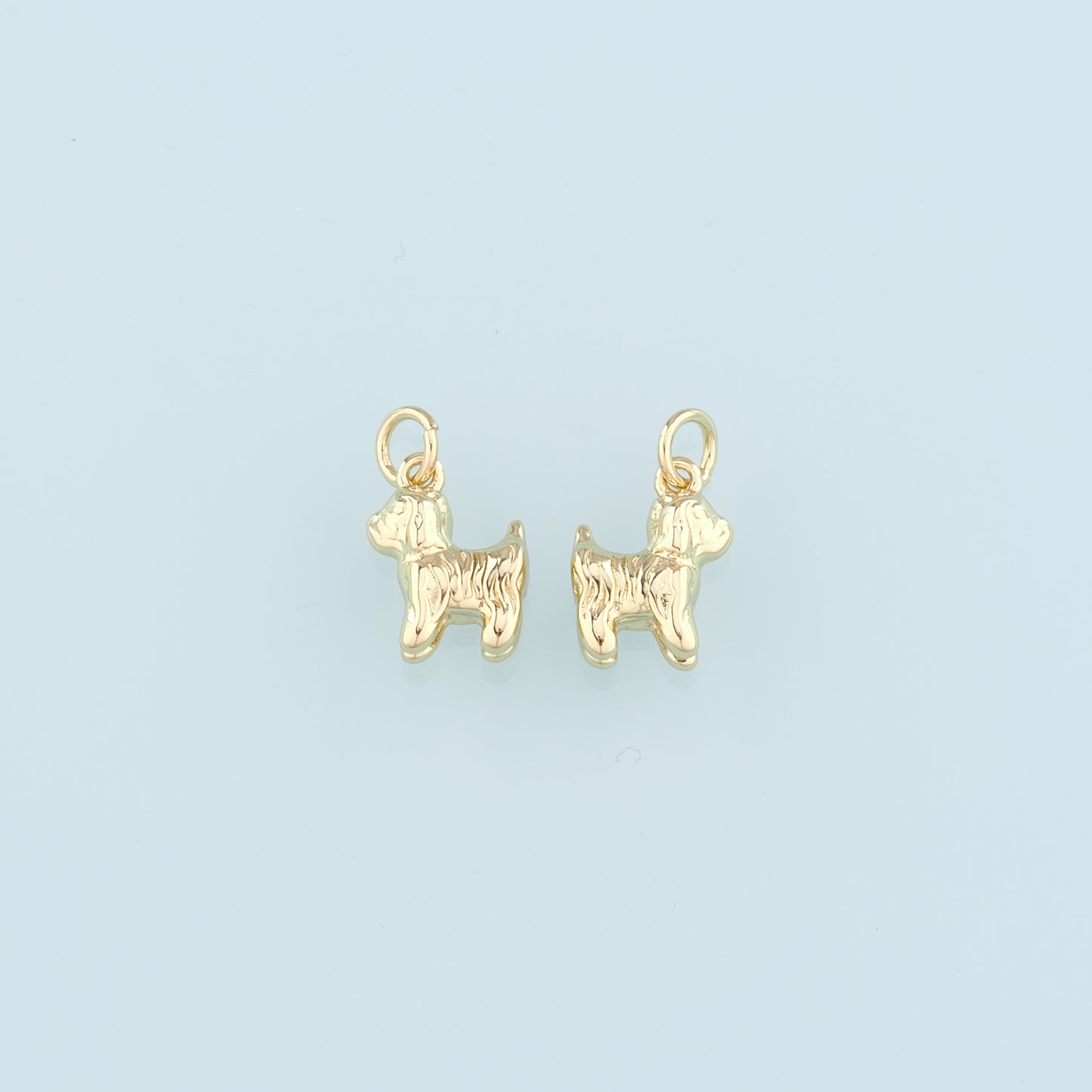 Gold Dog Charms,18K Gold Filled Dog Pendant,Cute Dog Charm Bracelet Necklace for DIY Jewelry Making Supply